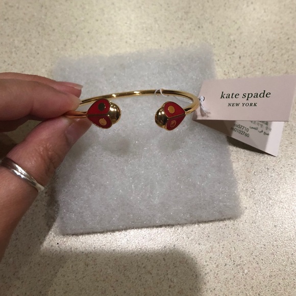 NWT♠️Kate Spade Gold-Tone LadyBug Cuff Bracelet ♠️ - Picture 2 of 6